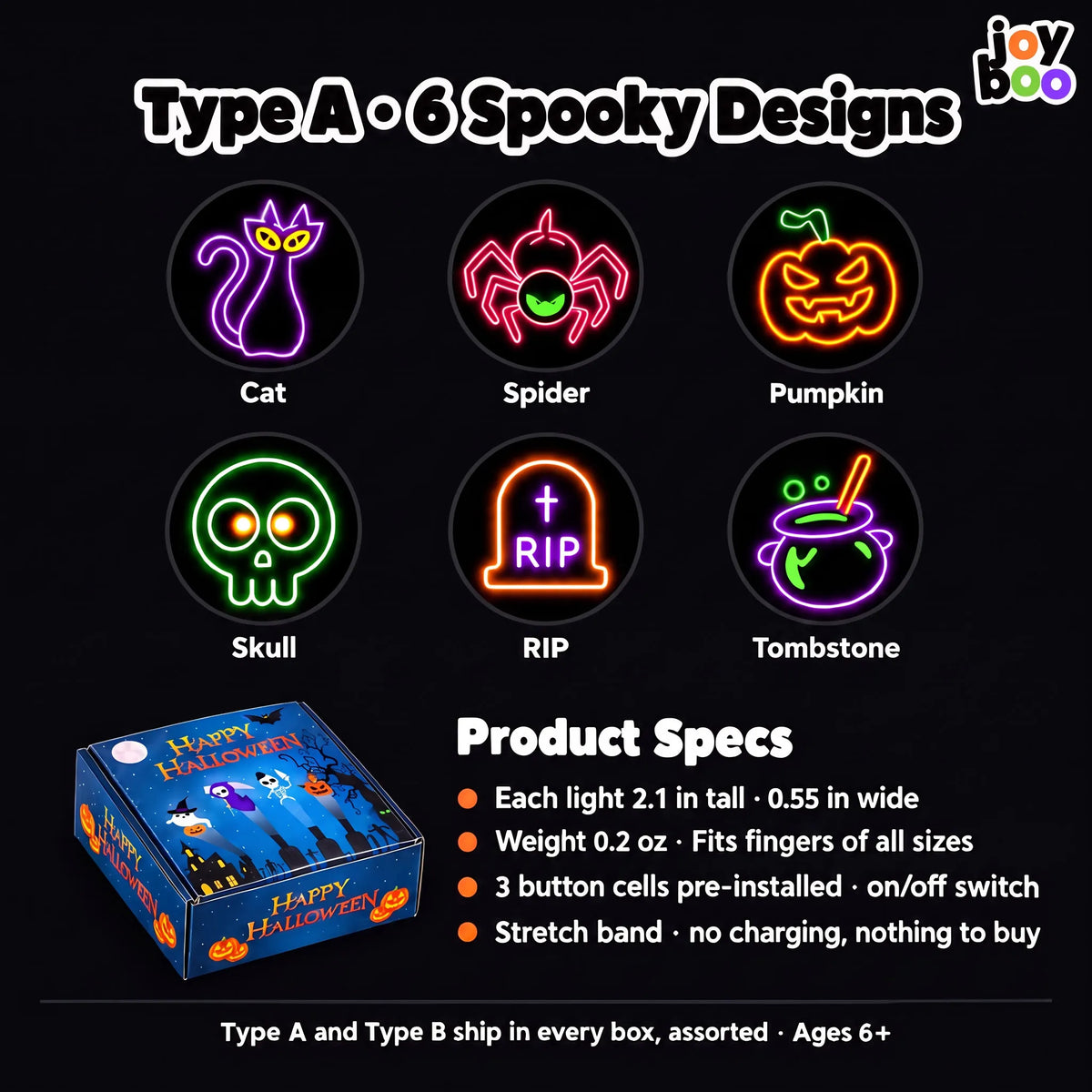 Halloween LED Finger Lights for Kids · 36-Pack